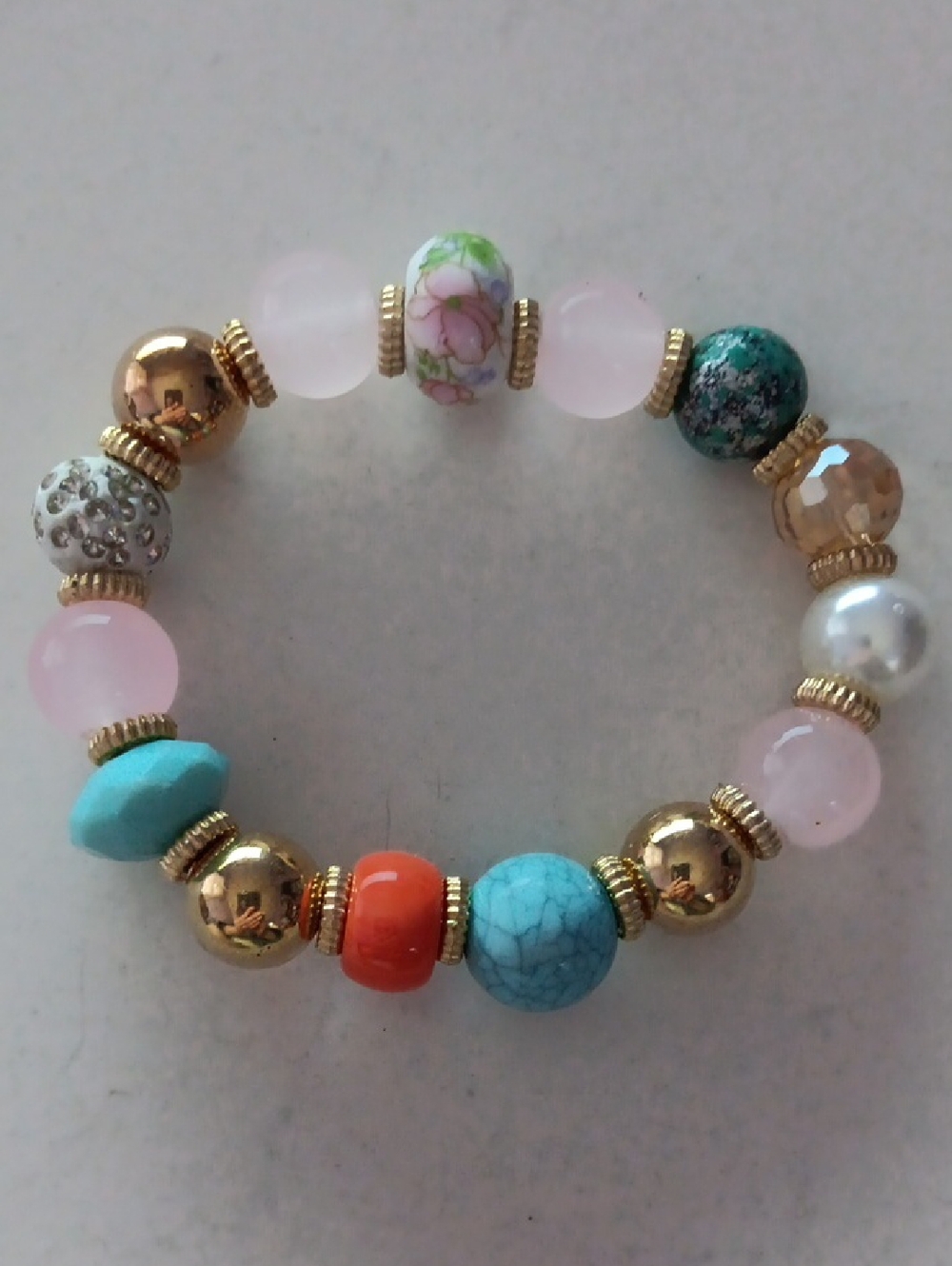 Multicolor Beaded Stretch Bracelet New!
